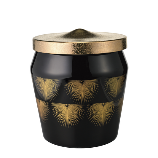 ガラスの骨壺 7寸 黒 大松葉