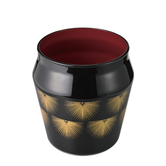 ガラスの骨壺 7寸 黒 大松葉